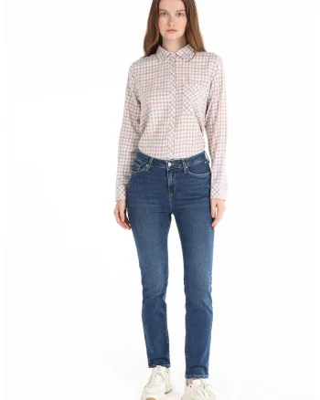 Blugi slim fit Carla 703, Albastru inchis
