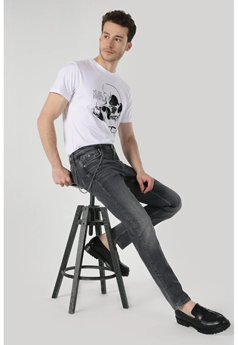 Pantaloni De Barbati Negru Straight Fit KARL, Negru