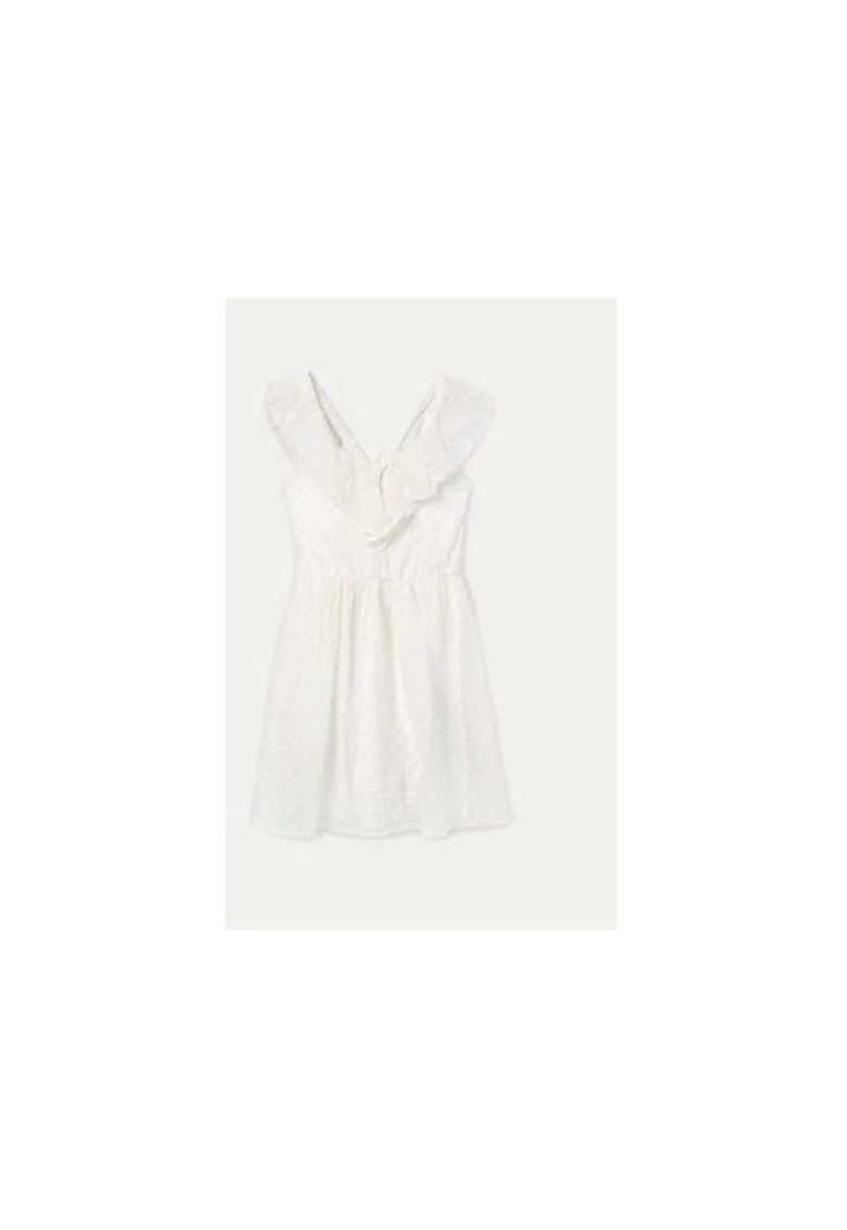 Rochie fete,  304014567, Bumbac/Poliester, Alb, Alb