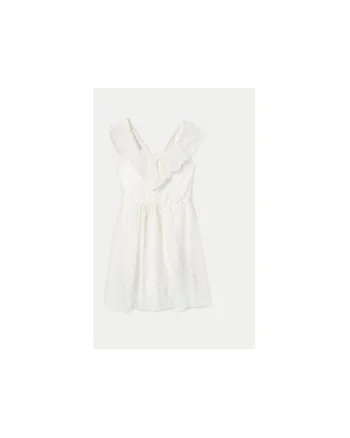 Rochie fete,  304014567, Bumbac/Poliester, Alb, Alb