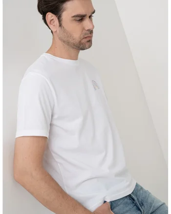 Tricou cu imprimeu grafic, Alb/Albastru inchis/Roz