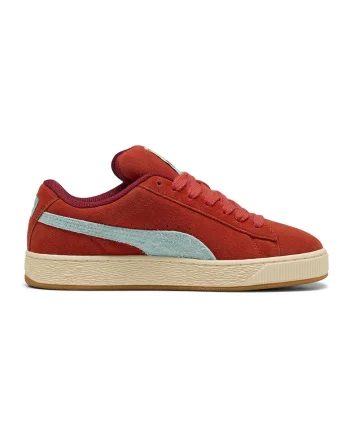 Pantofi sport de piele intoarsa cu logo, Rosu