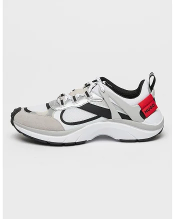 Pantofi sport cu insertii de piele intoarsa Go2, Alb/Gri
