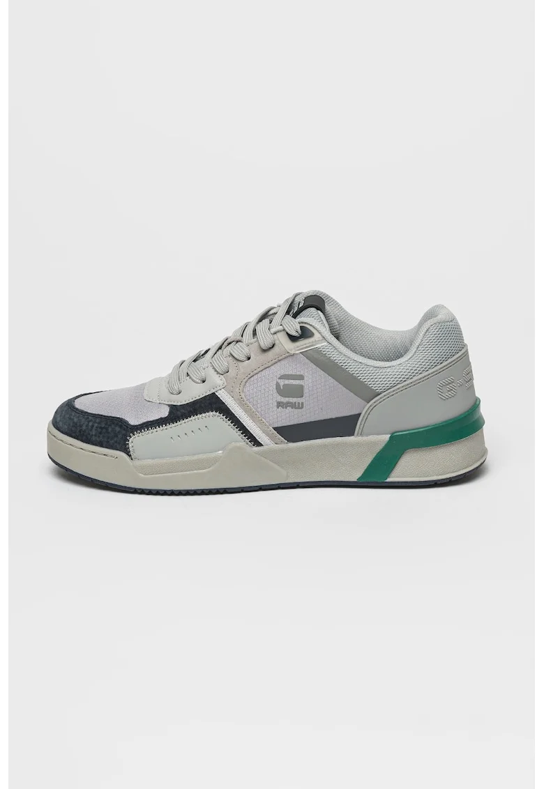 Pantofi sport cu insertii din piele intoarsa Carrick, Verde/Gri deschis/Gri antracit