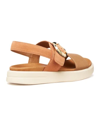 Sandale flatform din piele intoarsa, Bej