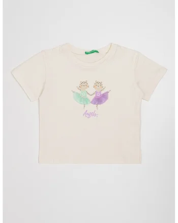 Tricou cu decolteu la baza gatului, Roz pal