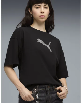 Tricou supradimensionat cu monograma, Negru