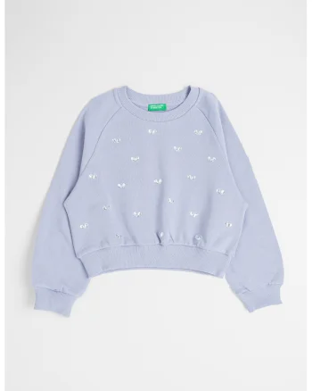 Bluza sport cu inimi, Argintiu/Lila pal