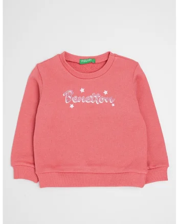 Bluza sport cu decolteu la baza gatului, Roz pastel/Alb murdar