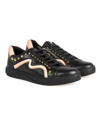 Pantofi sport din piele ecologica decorati cu tinte,