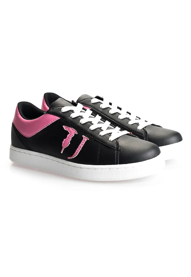 Pantofi sport din piele ecologica cu aplicatie logo,