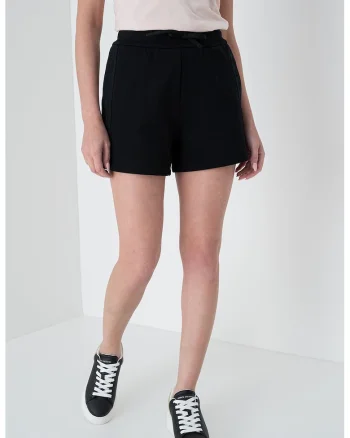 Pantaloni scurti cu talie inalta, Negru