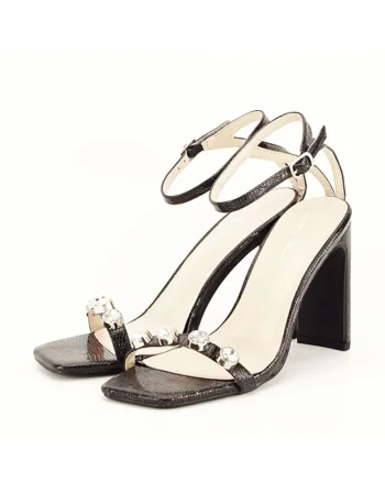 Sandale negre cu imprimeu Lola 130 8548