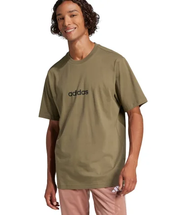 Tricou cu logo pe piept si decolteu la baza gatului, Negru/Kaki