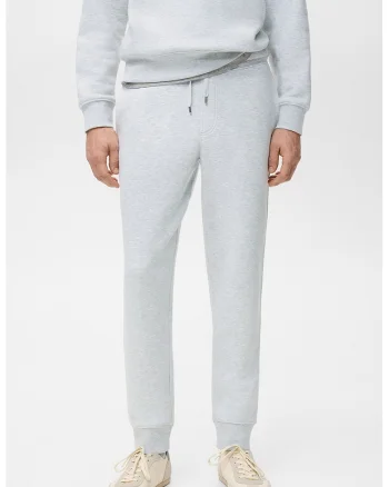 Pantaloni de trening din amestec de bumbac, Gri deschis melange