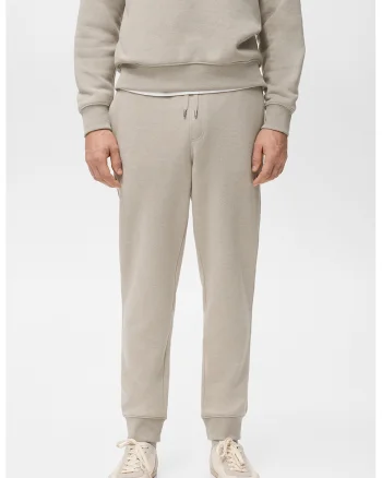 Pantaloni de trening cu talie ajustabila, Maro taupe deschis