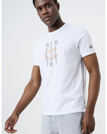 Tricou din bumbac cu imprimeu logo, Alb
