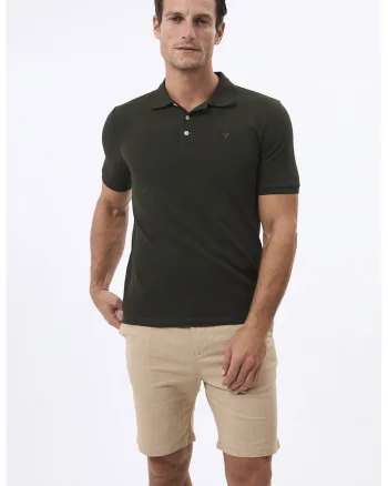 Tricou polo cu model uni, Kaki