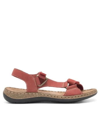 Sandale dama,  Piele naturala, Rosu