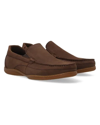 Mocasini de piele cu insertii elastice