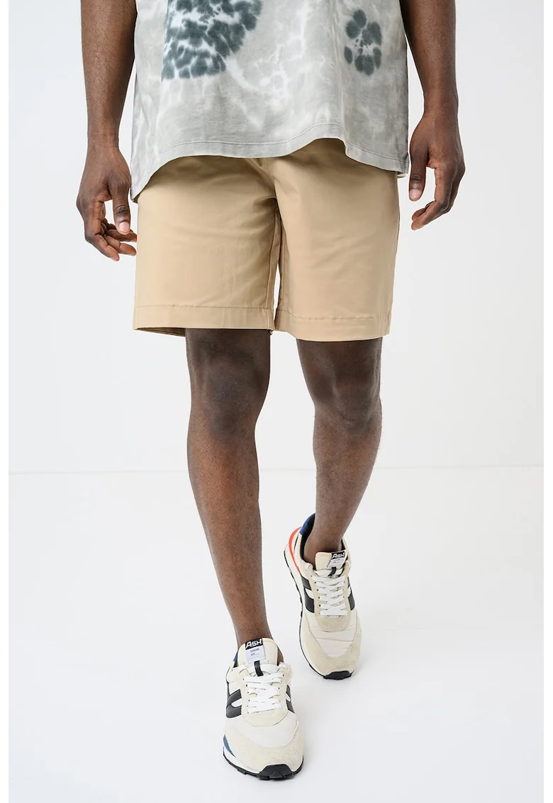 Pantaloni scurti chino cu buzunare laterale, Bej nisip