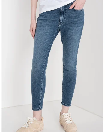 Blugi crop skinny, Albastru