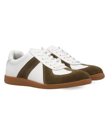 Pantofi sport cu garnituri din piele si cu sireturi,