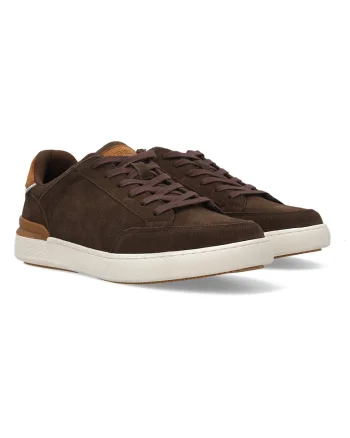 Pantofi sport de piele intoarsa cu garnituri contrastante