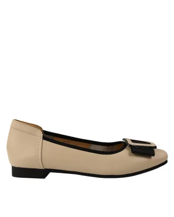 Balerini  2372 crem, piele naturala, Crem