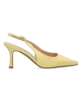 Pantofi din piele uni cu bareta slingback