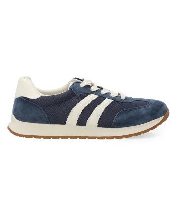 Pantofi sport cu insertii din textil si piele intoarsa