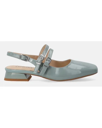 Pantofi slingback din piele lacuita,