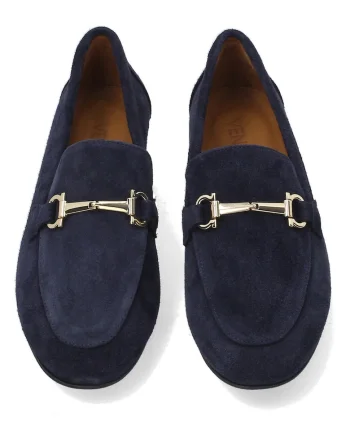Pantofi loafer din piele intoarsa cu ornamente decorative