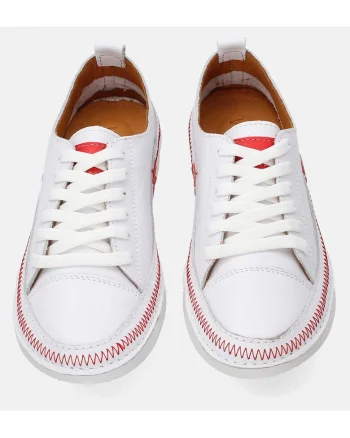 Pantofi sport din piele cu cusaturi contrastante