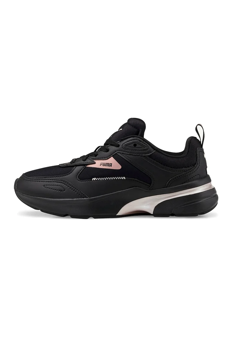 Pantofi sport cu garnituri din piele ecologica FS Runner, Negru