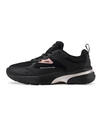 Pantofi sport cu garnituri din piele ecologica FS Runner, Negru