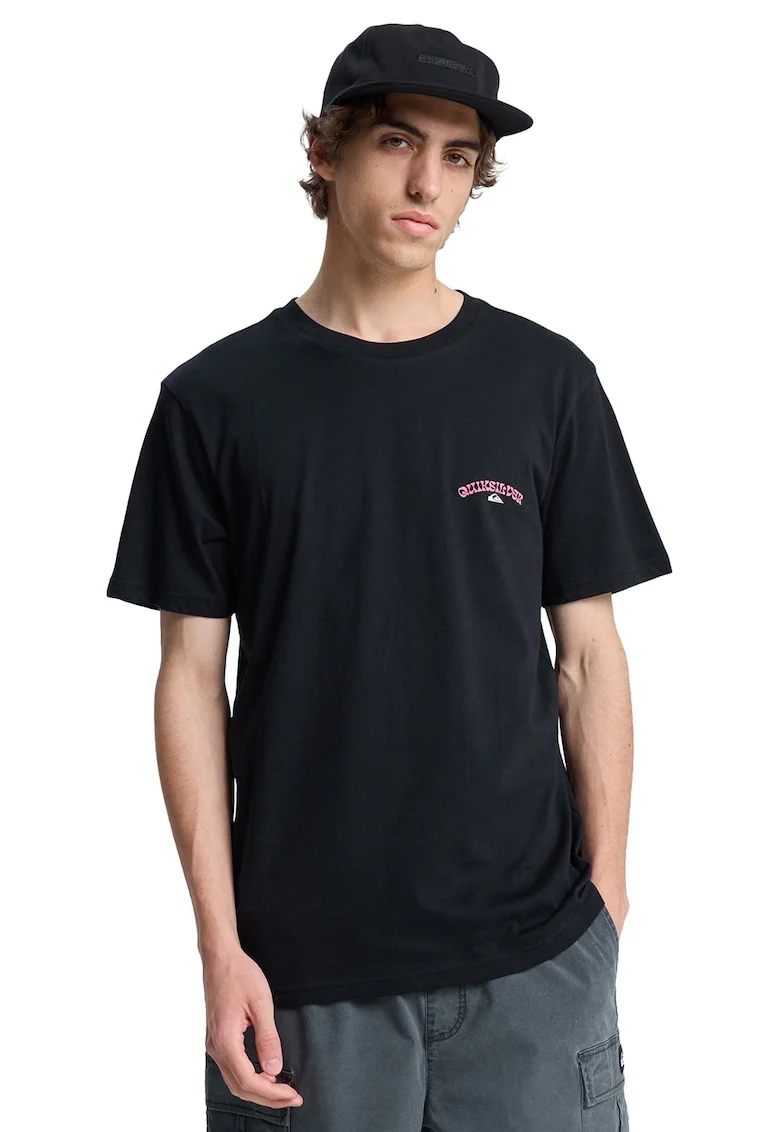 Tricou regular fit cu imprimeu grafic pe spate, Negru/Roz/Crem