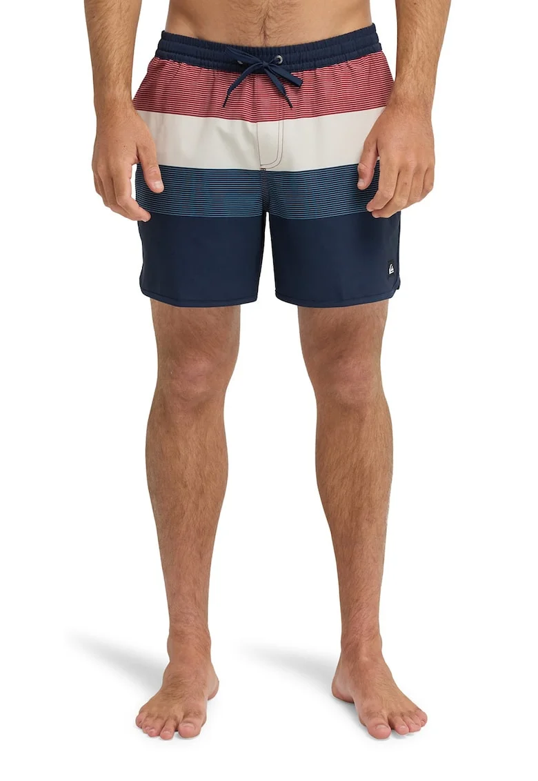 Pantaloni scurti de baie Stretch Scallop, Visiniu/Rosu inchis/Albastru