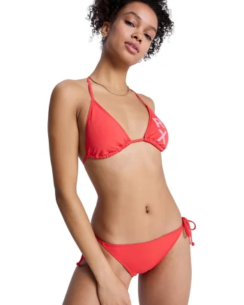 Costum de baie cu doua piese si imprimeu logo Essentials Tiki 2, Rosu