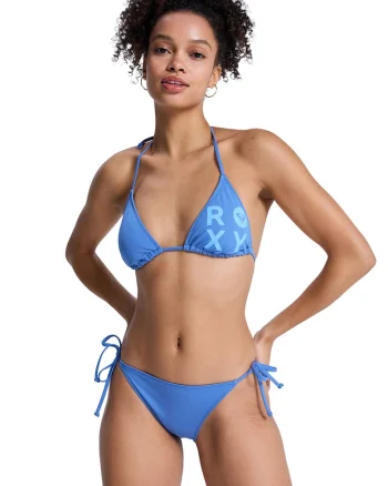 Costum de baie cu doua piese si imprimeu logo Essentials Tiki 2, Albastru