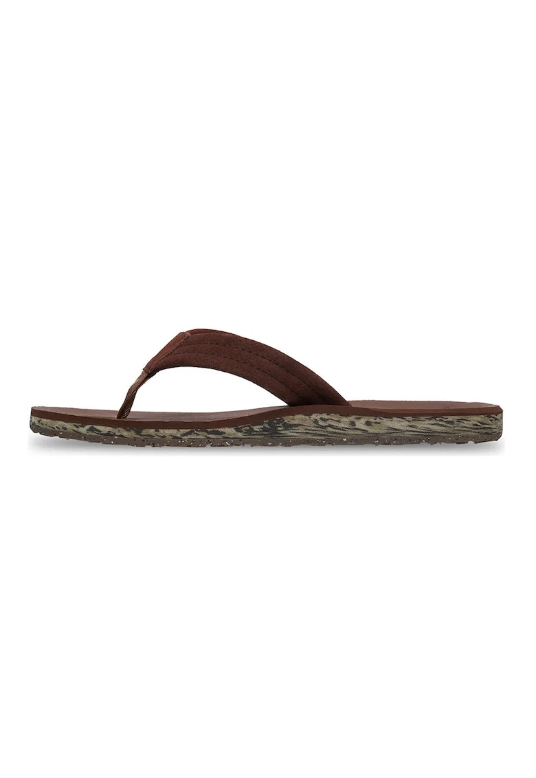 Papuci flip-flop de piele intoarsa Carver, Maro pamantiu