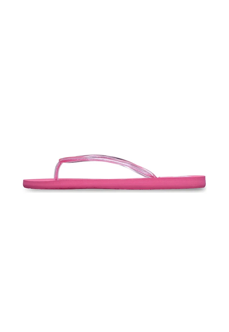 Papuci flip-flop cu aspect stralucitor Luminatas, Alb/Roz