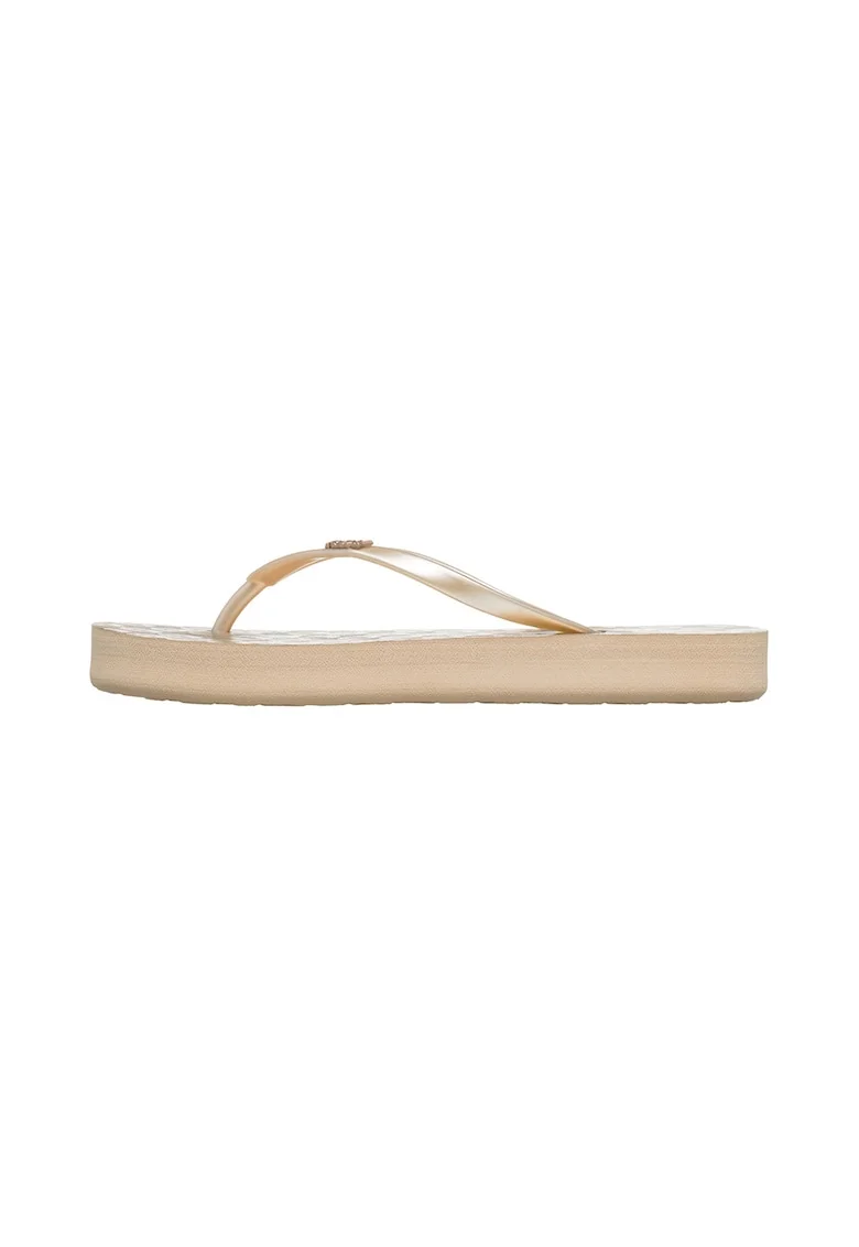 Papuci flip-flop cu logo Viva Higher, Auriu/Bej