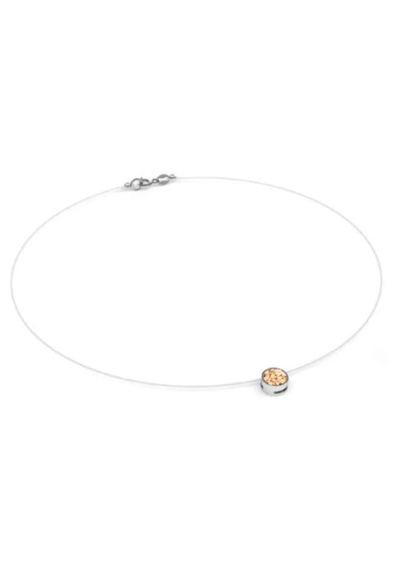 Colier fir transparent cu Cristal Swarovski in Caseta din Argint 925, reglabil 38-41 cm, Piersica