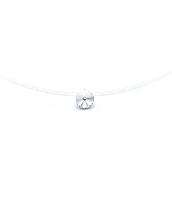 Colier fir transparent cu Cristal Swarovski in suport din Argint 925, reglabil 38-41 cm, Argintiu