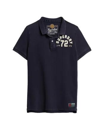 Tricou polo Vintage Athletic, Bleumarin