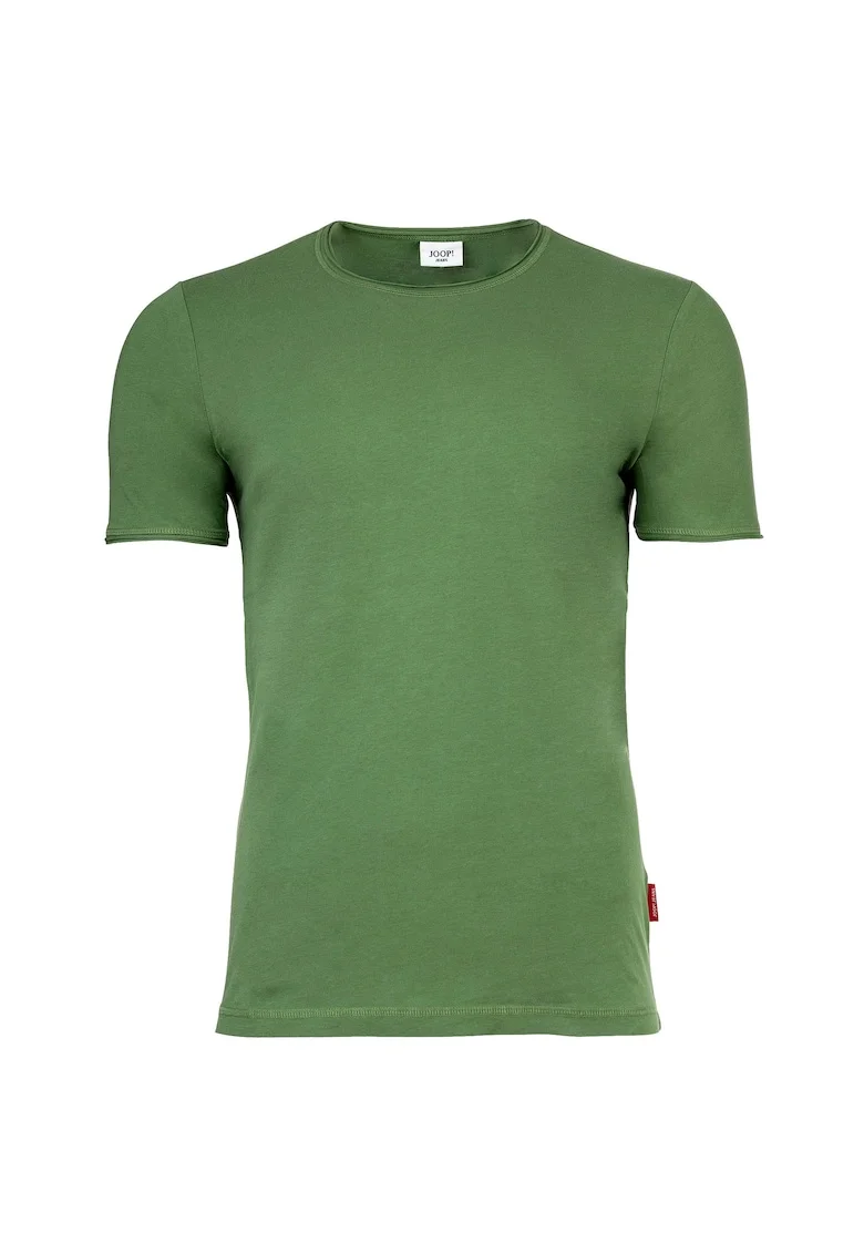 Tricou cu decolteu la baza gatului si model uni, Verde