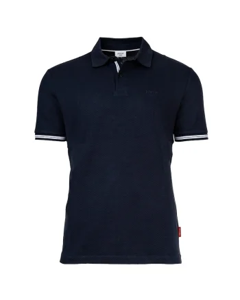 Tricou polo cu model texturat, Albastru inchis