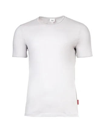 Tricou cu decolteu la baza gatului si model uni, Gri