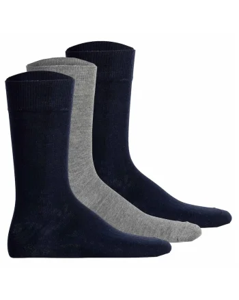 Set de sosrte unisex din amestec de bumbac - 3 perechi, Gri/Albastru inchis